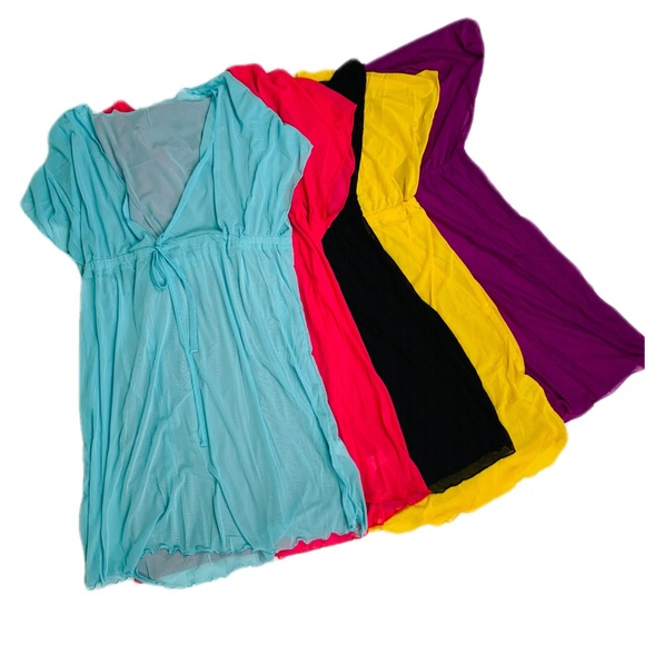 Deep V-neck Bikini Cover Up Plum Purple - Picture 8 of 8